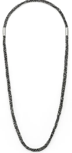 Armband gestrickt, Silber oxidiert