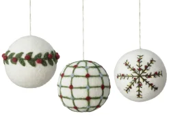 Christbaumkugel Filz bestickt