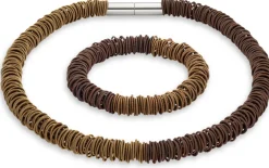 Collier Edelstahlfeder, Kupfer-Gold