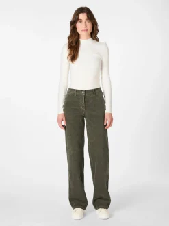Damen-Cordhose weites Bein