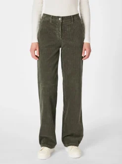 Damen-Cordhose weites Bein