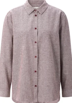 Damen-Flanellbluse meliert