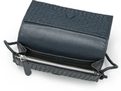 Damen-Handtasche geflochten, dunkelblau