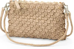 Damen-Handtasche strukturiert, champagner