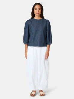 Damen-Jeansbluse 3/4-Arm