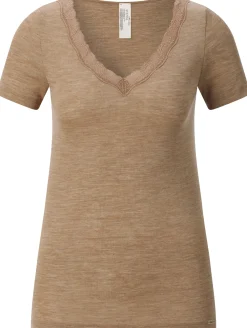 Damen-Kurzarmshirt Wolle-Seide