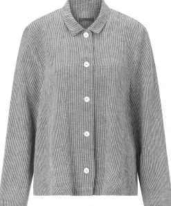 Damen-Leinenjacke gestreift
