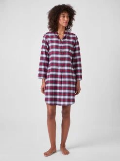 Damen-Nachthemd Flanell gemustert