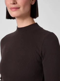 Damen-Rippenshirt Langarm