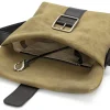 Damen-Schultertasche Hirschleder, Oliv