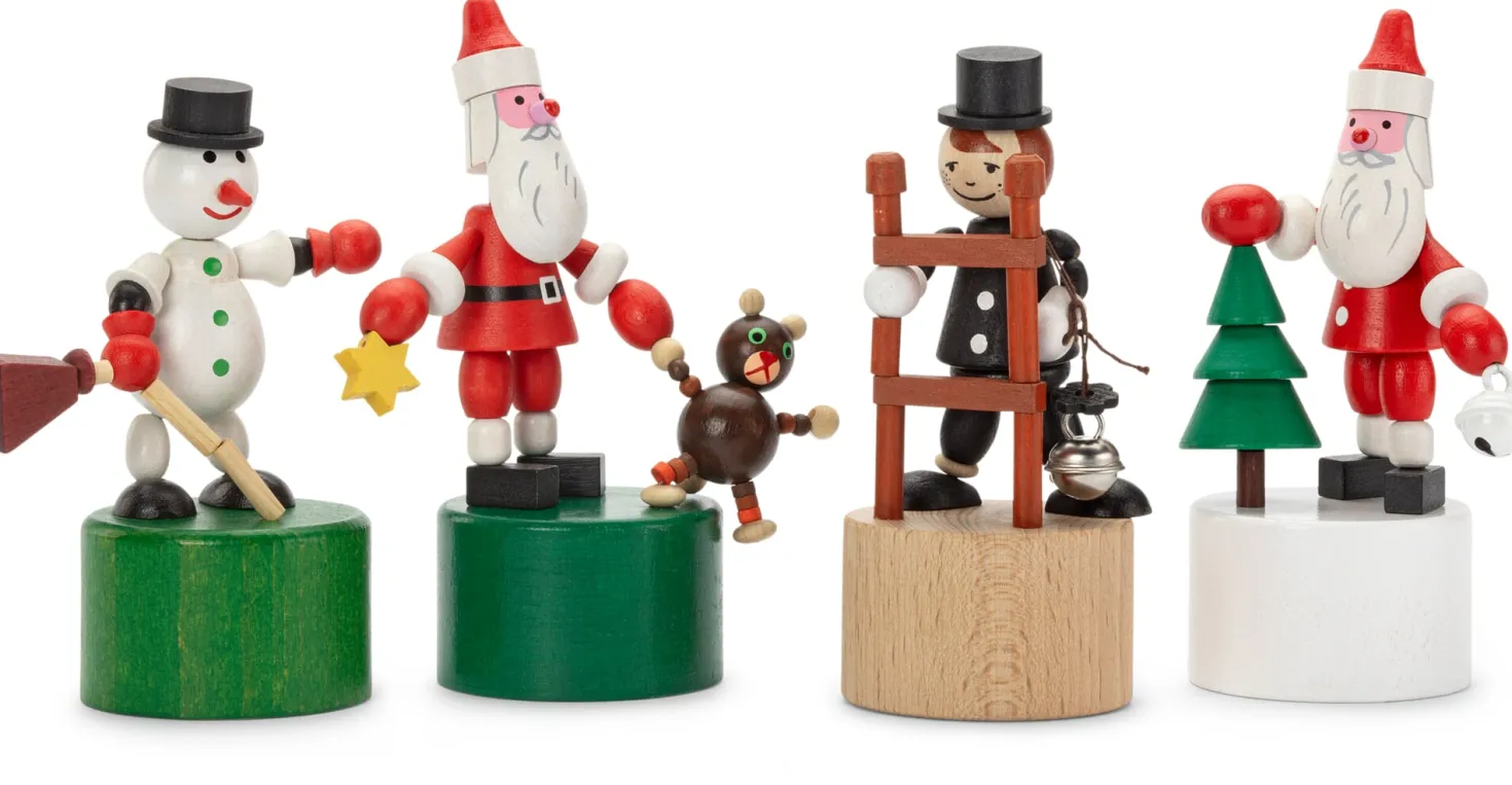 Drückfigur Weihnachtsmann mit Teddybär