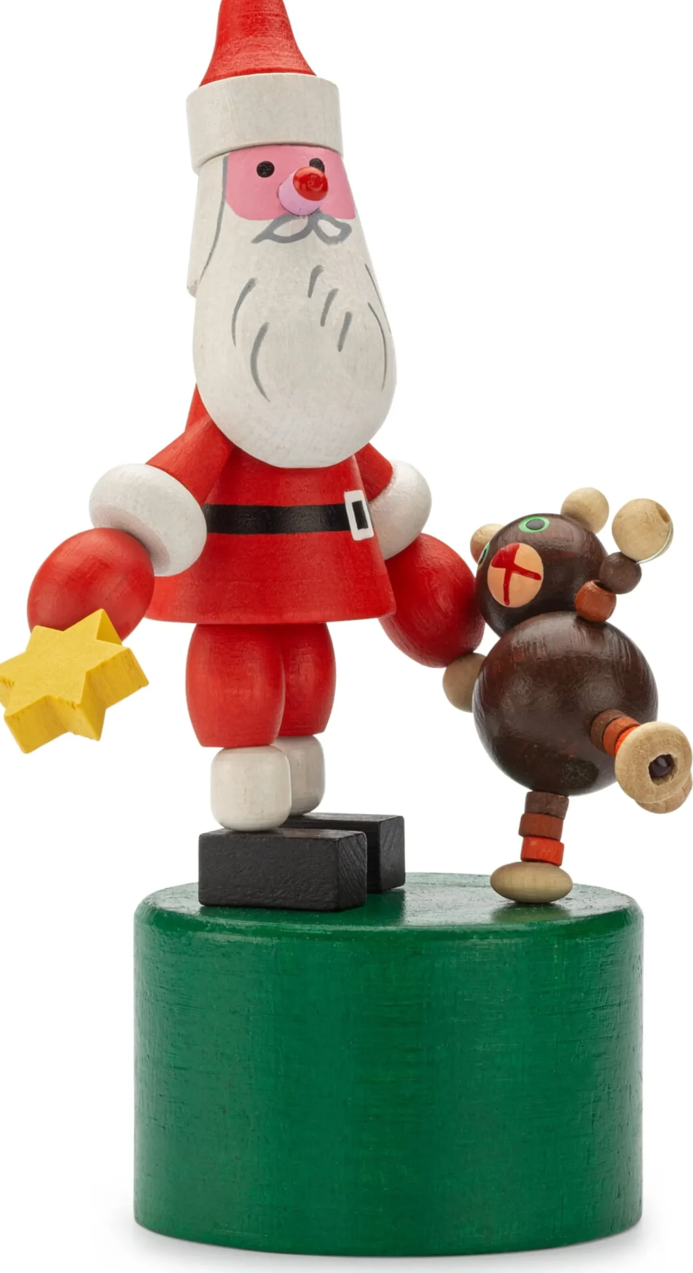 Drückfigur Weihnachtsmann mit Teddybär