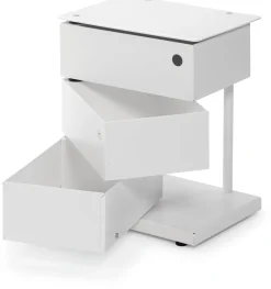 Drehladen-Container Stahlblech 3-fach weiß