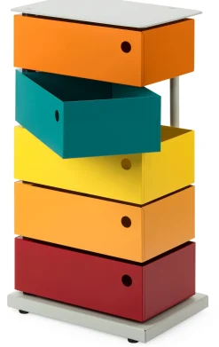 Drehladen-Container Stahlblech 5-fach Polychrom Bruno
