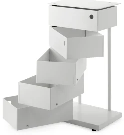 Drehladen-Container Stahlblech 5-fach weiß