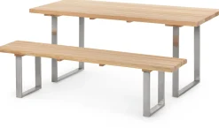 Gartentisch Lärchenholz mit Edelstahlgestell