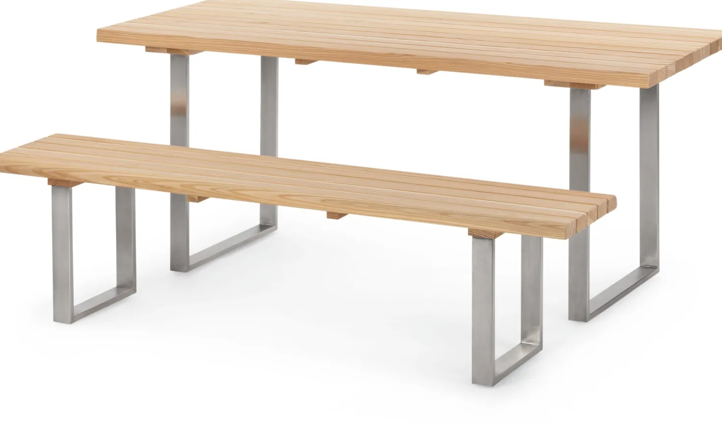 Gartentisch Lärchenholz mit Edelstahlgestell