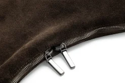 Große Veloursledertasche, dunkelbraun