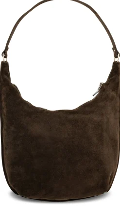 Große Veloursledertasche, dunkelbraun