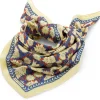 Halstuch N° 680 floral, Natur-Blau-Rot