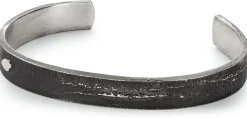 Herren-Armreif Sandguss Oxid, Anthrazit