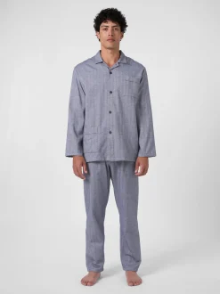 Herren-Flanellpyjama Fischgrat
