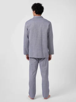 Herren-Flanellpyjama Fischgrat