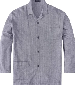 Herren-Flanellpyjama Fischgrat