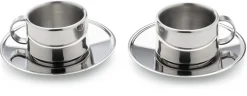 Italienische Espressotassen Edelstahl (2 Stück)