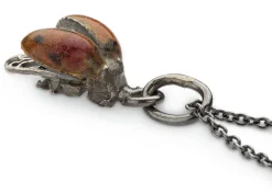 Kette mit Anhänger Marienkäfer emailliert, Rot