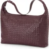 Lederhandtasche geflochten, weinrot