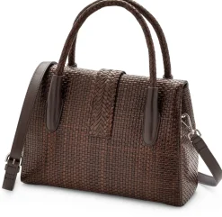 Lederhandtasche geflochten, braun