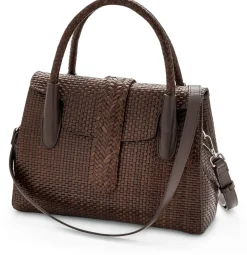 Lederhandtasche geflochten, braun