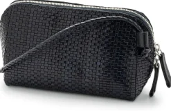 Lederhandtasche geflochten, dunkelblau