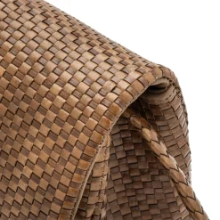 Lederhandtasche geflochten, hellbraun