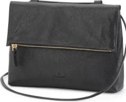Lederhandtasche, schwarz