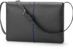 Leder-Umhängetasche klein, schwarz
