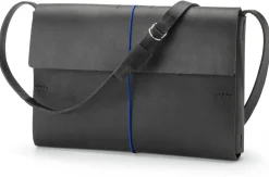 Leder-Umhängetasche klein, schwarz