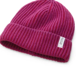 Rippenstrickmütze Kaschmir, Pink-Rot