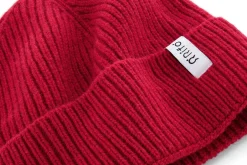 Rippenstrickmütze Kaschmir, Rot