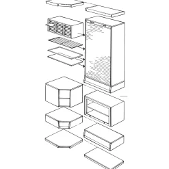 Rollladenschrank 40 hoch mit 3 Fachböden