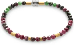 Rubin-Zoisit-Armband, Fuchsia-Grün