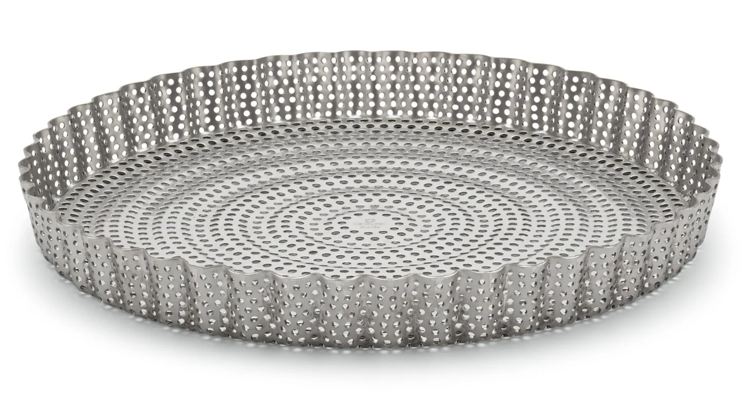Runde Tarteform Edelstahl perforiert