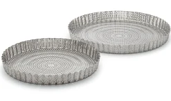 Runde Tarteform Edelstahl perforiert