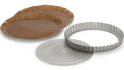 Runde Tarteform Edelstahl perforiert