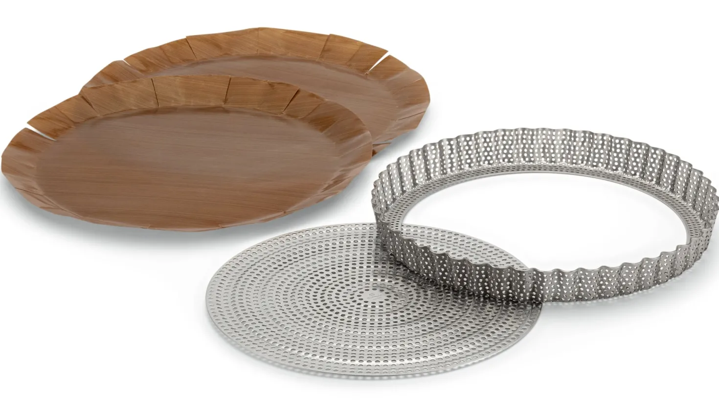 Runde Tarteform Edelstahl perforiert
