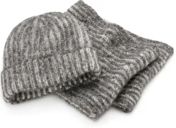 Unisex-Rippenstrickmütze, grau