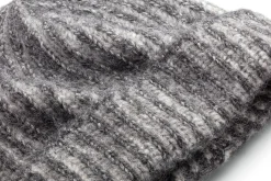 Unisex-Rippenstrickmütze, grau