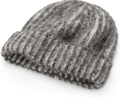 Unisex-Rippenstrickmütze, grau