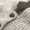 Unisex-Strickkapuze meliert, Ecru